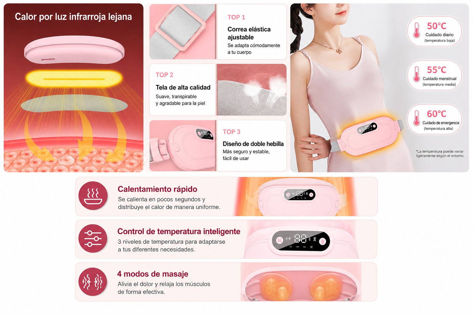 Masajeador termico menstrual